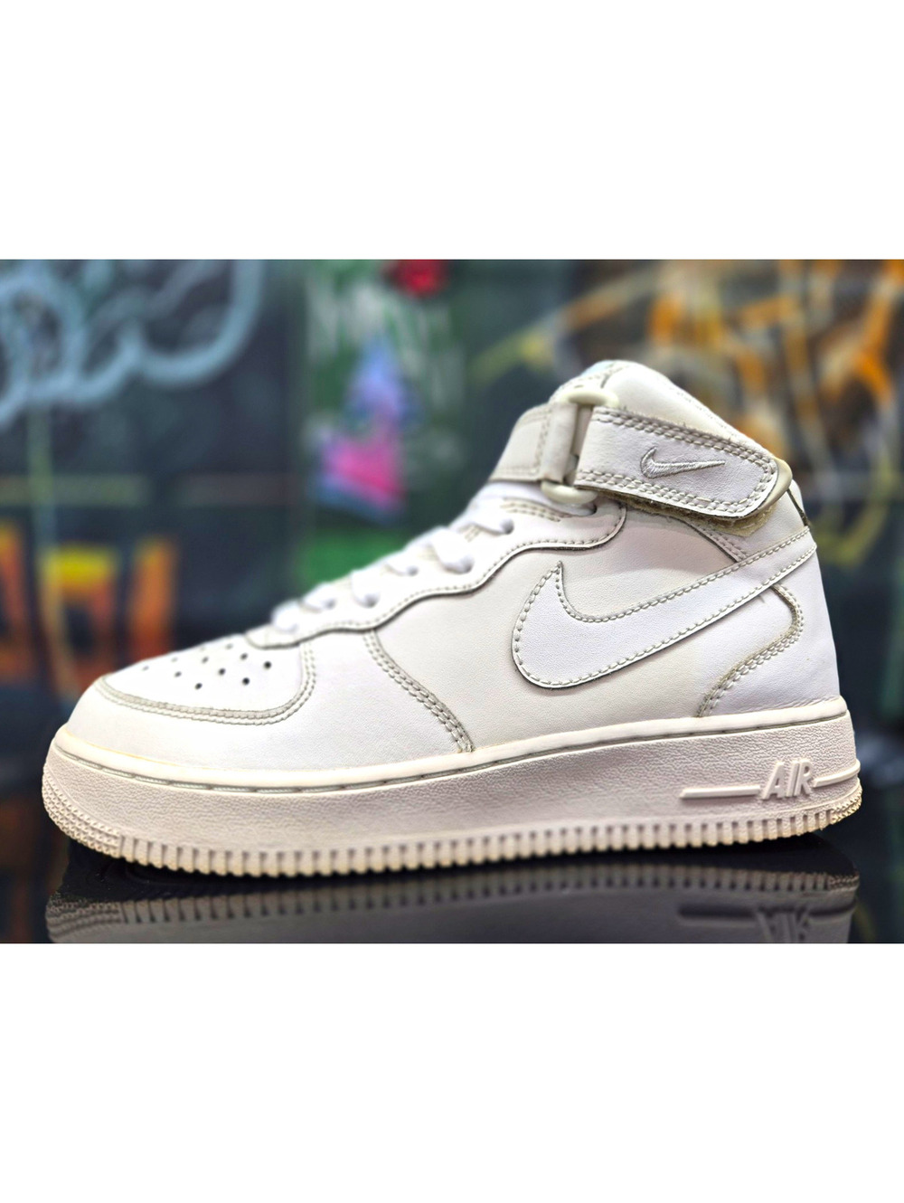 Nike Air Force 1 Mid White Top Hook & Loop Very Rare '2007' 314195-112 Men 6M 6Y